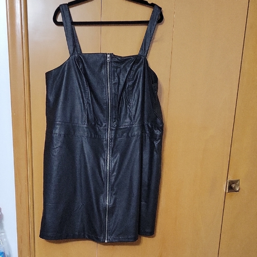 Black Faux Leather Dress
